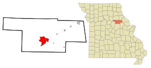 Location in Audrain County in the State of Missouri