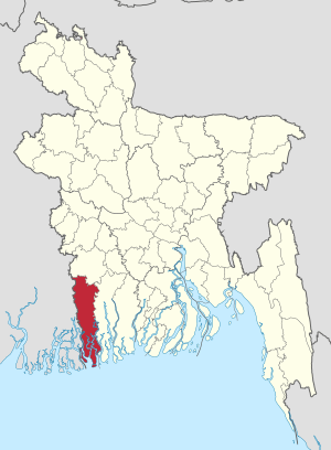 Location of Satkhira District in Bangladesh