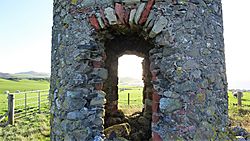 Ballantrae's Vaulted Tower Windmill, Mill Hill, South Ayrshire - north and south doorways