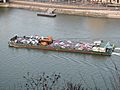 Barge with cars