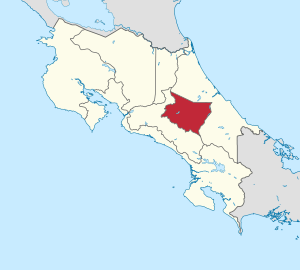 Location of the Province of Cartago