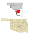 Cleveland County, Oklahoma Incorporated and Unincorporated areas highlighting Slaughterville