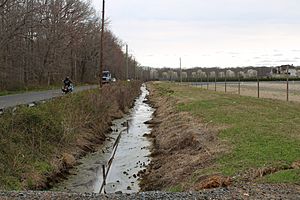 Drainage canal for Manalapan Brook in Monroe