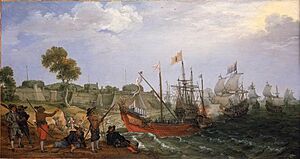 Dutch Squadron attacking Spanish fortress