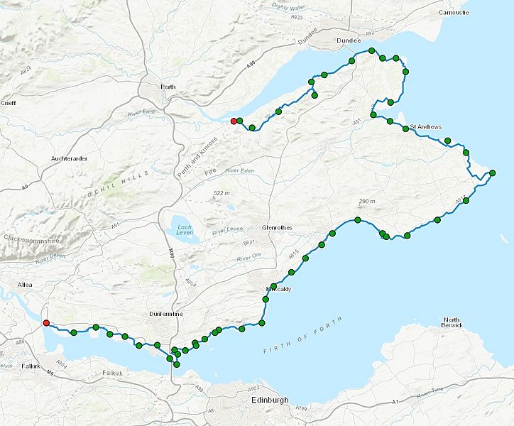 Fife coastal path map