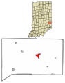 Franklin County Indiana Incorporated and Unincorporated areas Brookville Highlighted 1808182