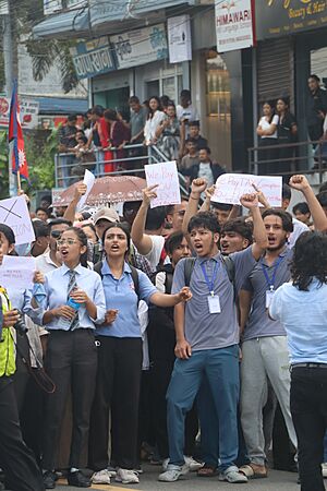 GenZ protest against government in chitwan, 8 september 2025