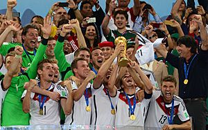 Germany players celebrate winning the 2014 FIFA World Cup