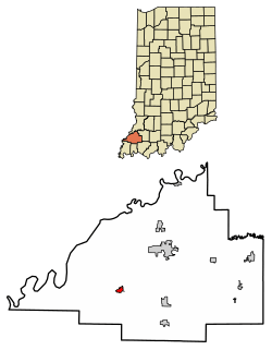 Location of Owensville in Gibson County, Indiana