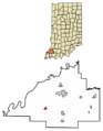 Gibson County Indiana Incorporated and Unincorporated areas Owensville Highlighted 1857528