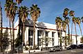 Hollywood, California, post office building, with palm trees, 2015