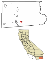 Location of Holtville in Imperial County, California.