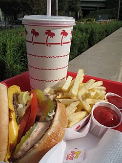 In-N-Out Burger cheeseburger meal
