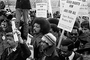 Jesse Jackson participating in a rally, January 15, 1975
