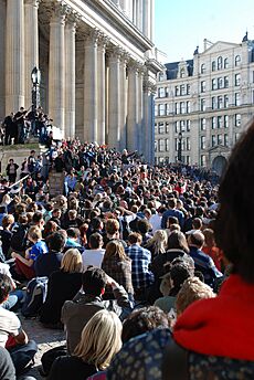 Julian Assange speaking at Occupy London protest