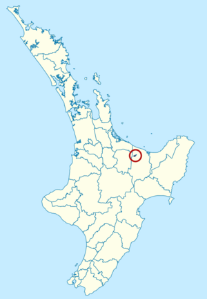Kawerau district within the North Island