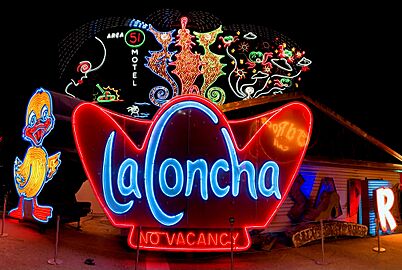 La Concha and Ugly Duckling Car Sales signs - Neon Museum
