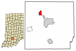 Location in Lawrence County, Indiana