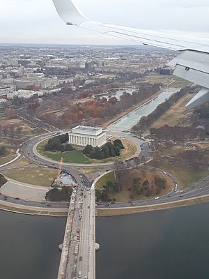 Lincoln Memorial and Reflecting Pool - DC Aerial