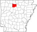 Map of Arkansas highlighting Searcy County