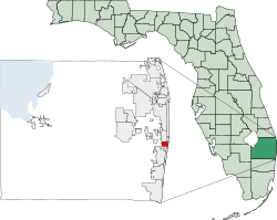 Location of Lantana in Palm Beach County