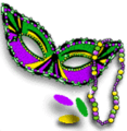 Mardi Gras mask cateyes icon flip