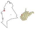 Mason County West Virginia Incorporated and Unincorporated areas Henderson Highlighted
