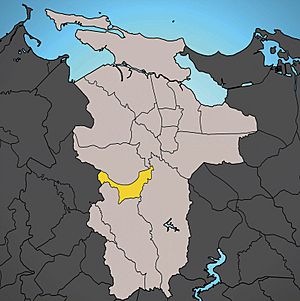 Location of Monacillo shown in yellow