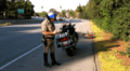 Motorcycle patrol officer along San Tomas Expressway, Santa Clara, California - 20060224