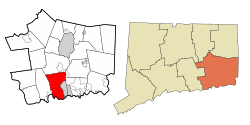 Location in New London County, Connecticut