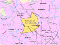 Boundaries of the North Bethesda CDP, as of 2003