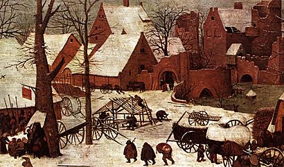 Pieter Bruegel the Elder - The Census at Bethlehem (detail) - WGA03385