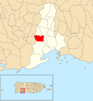 Location of Quebradas within the municipality of Guayanilla shown in red
