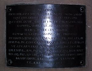 Richard Leveson memorial inscription 01 Wolverhampton St Peters