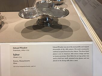 Silver Salver, Made by Edward Winslow, ca 1715, in the Art Institute of Chicago