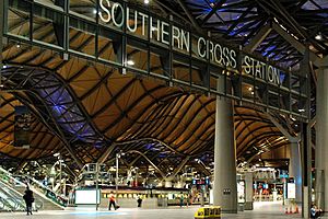 Southern Cross Station at night