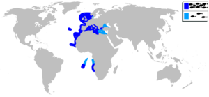 Map showing black seabream