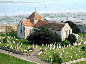 St. Mary's, Portchester in its churchyard - geograph.org.uk - 664523