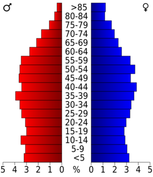 USA Polk County, Tennessee.csv age pyramid