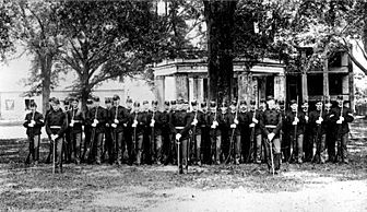 United States Army soldiers in formation, Baton Rouge, about 1863