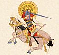 Varqa fighting on horseback