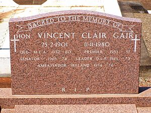 Vince Gair Headstone