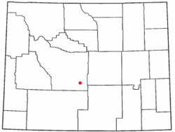 Location of Jeffrey City, Wyoming