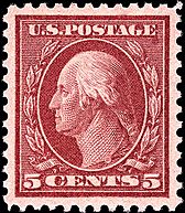 Washington stamp 5c error 1916-20 issues