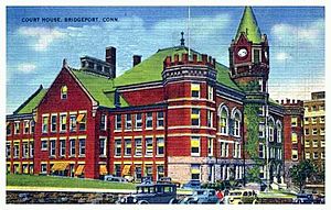 1941 Postcard showing Fairfield County Courthouse in Bridgeport, Connecticut