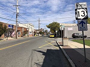 2022-10-16 13 47 13 View north along U.S. Route 13 (Tenth Street) just north of Pennsylvania State Route 452 (Market Street) in Marcus Hook, Delaware County, Pennsylvania
