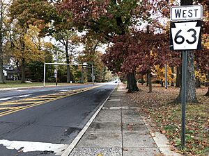 2022-10-26 11 19 25 View west along Pennsylvania State Route 63 (Main Street) just west of Church Road in Lansdale, Montgomery County, Pennsylvania