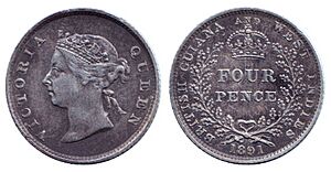 4 pence 1891, British Guiana and the West Indies