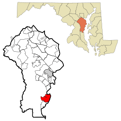 Location of Shady Side, Maryland