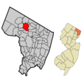 Bergen County New Jersey Incorporated and Unincorporated areas Saddle River Highlighted